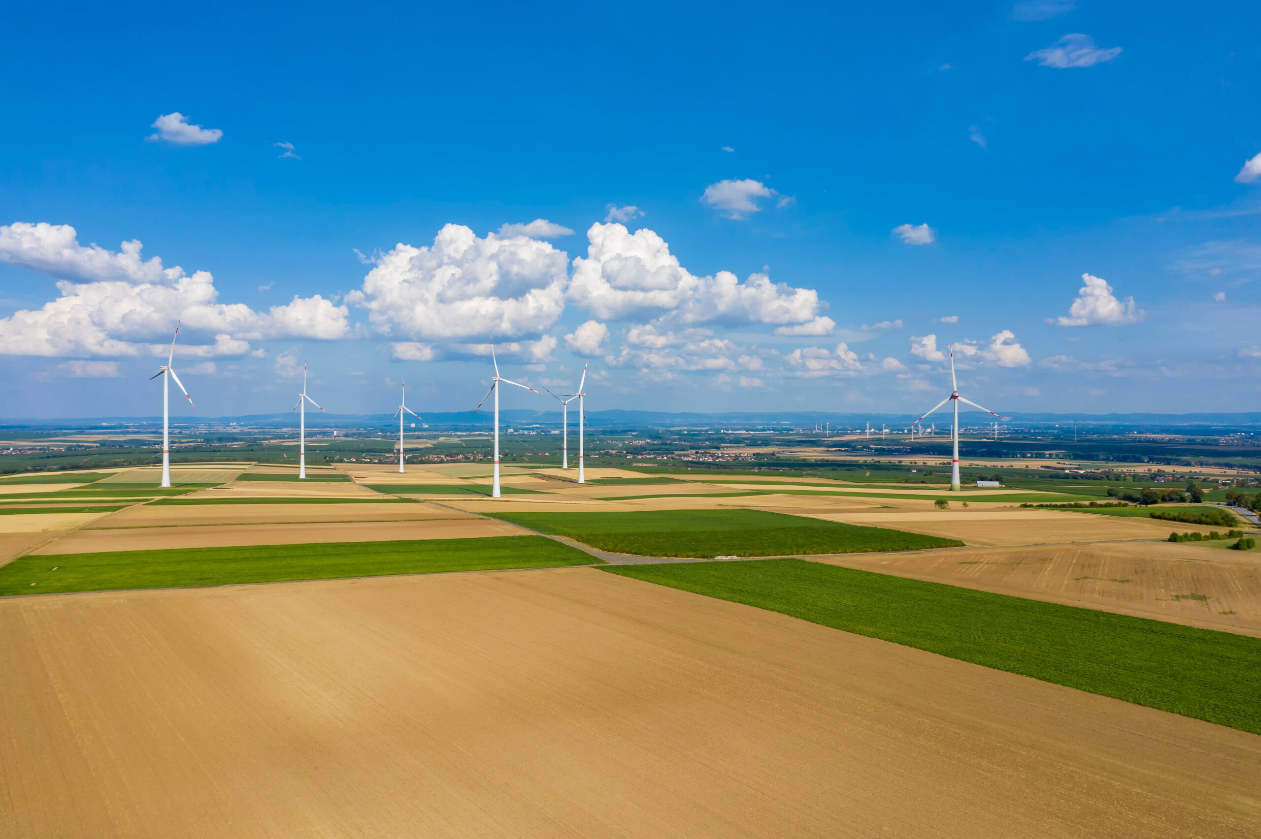 Bird's,Eye,View,Of,Wind,Turbines,In,The,Middle,Of